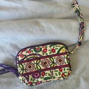 Vera Bradley floral purple coin purse with strap